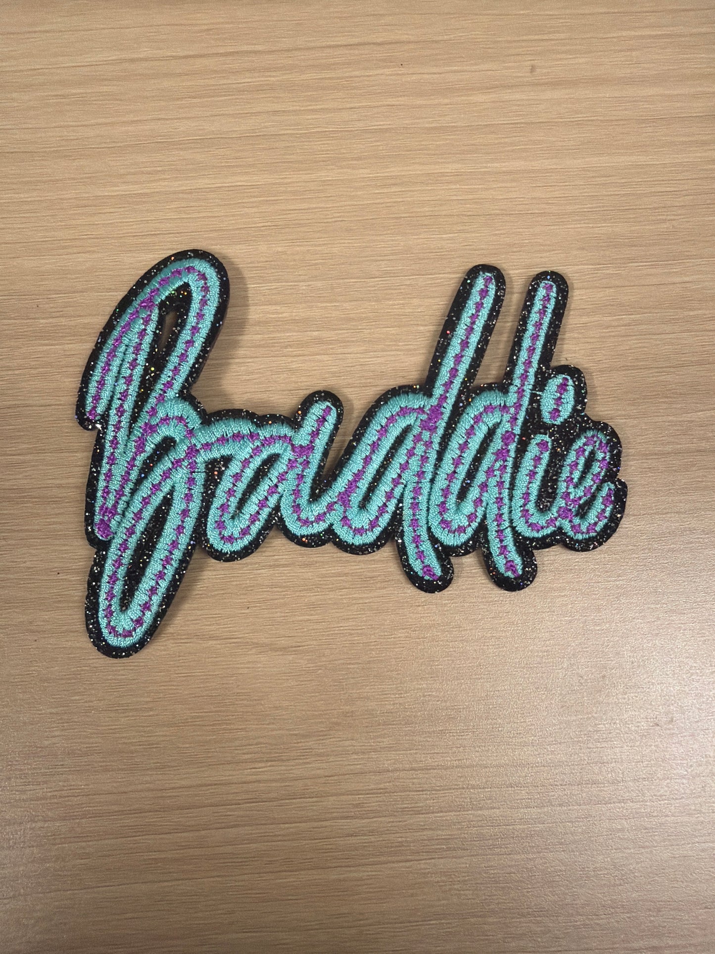 Purple Blue Glitter Baddie Iron On Patch – Trendy Y2K Patch