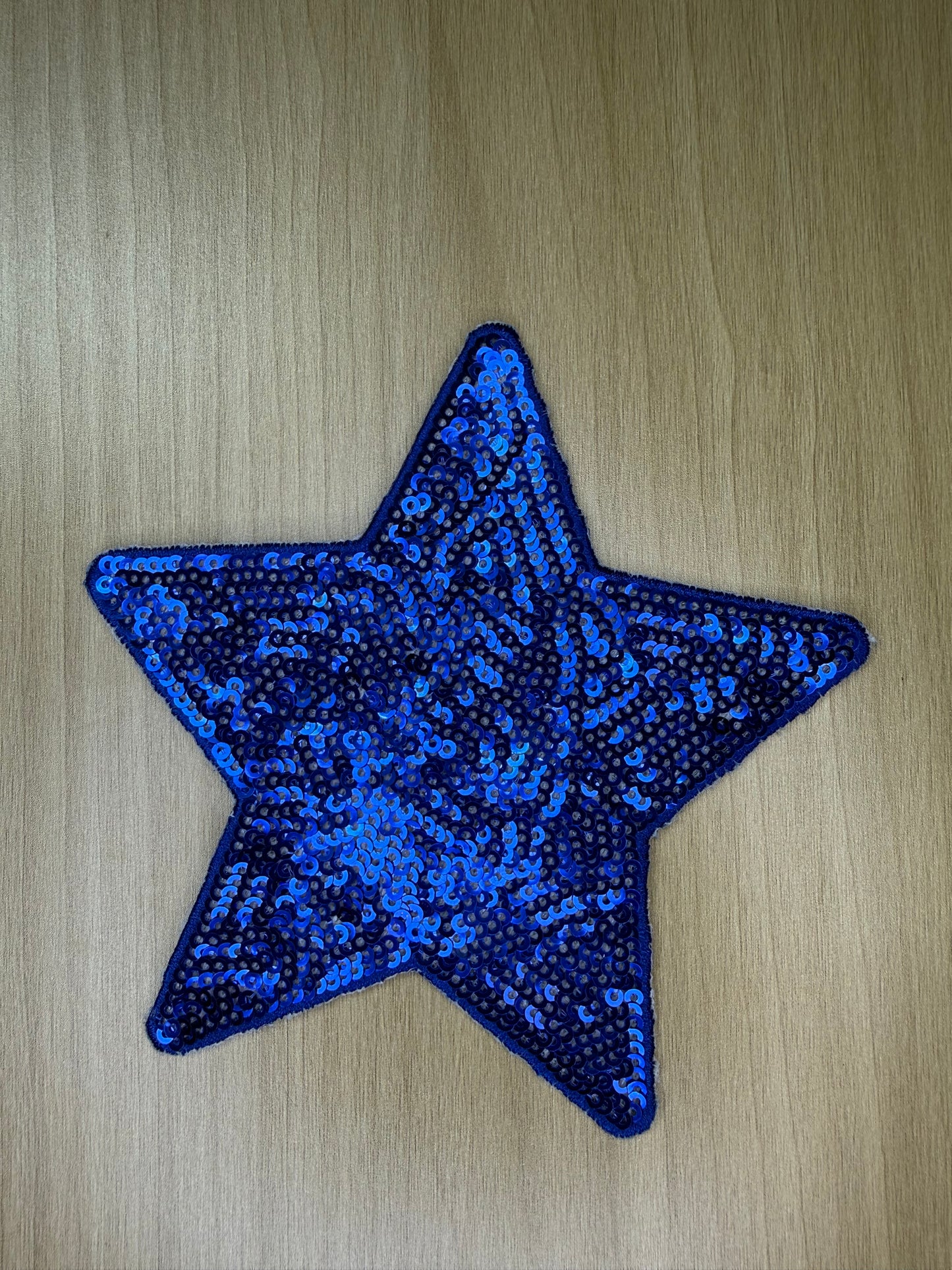 5” Sequins Star Iron on Patch Blue