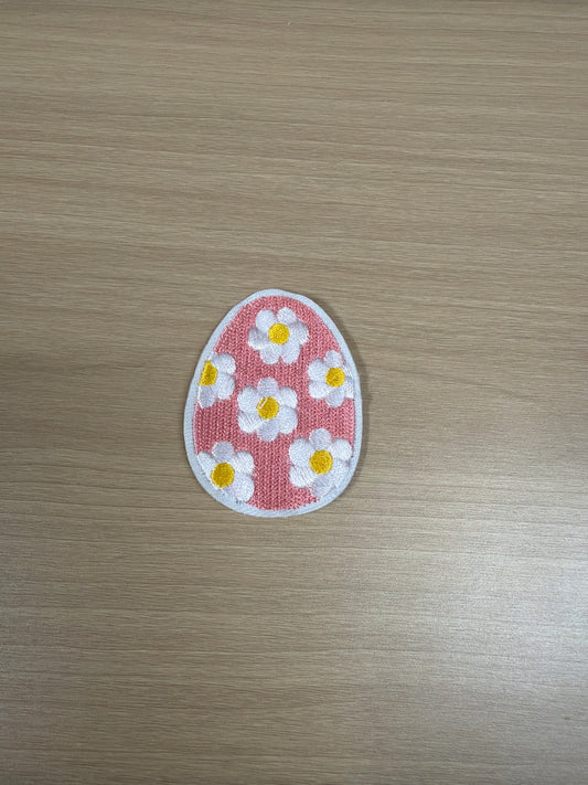 Floral Easter Egg Iron On Patch (2")