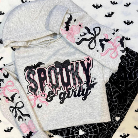 Glitter Screen Print Spooky Girl w/ Sleeves