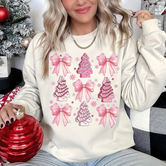 Glitter Screen Print Xmas Cakes Tree