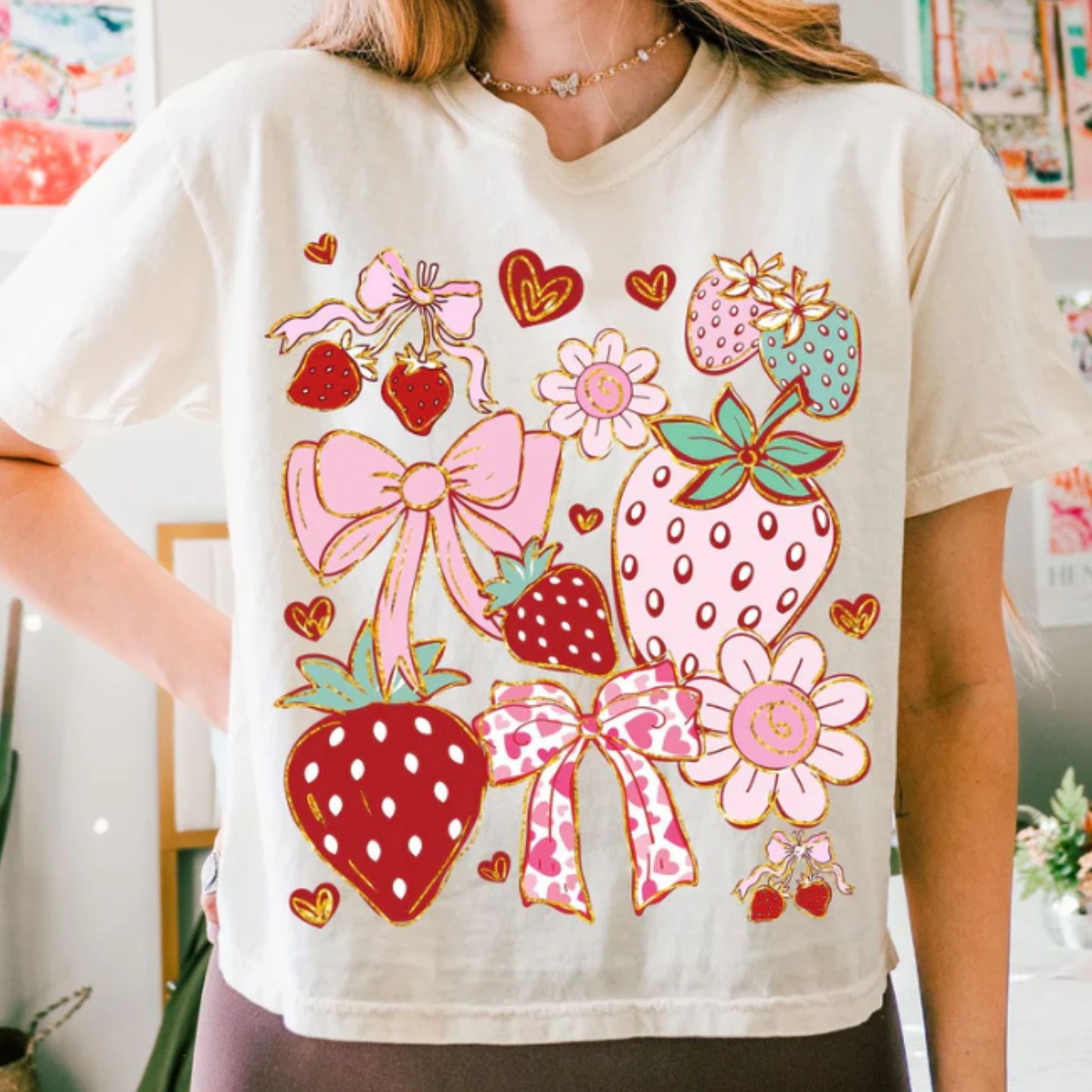 Glitter Screen Print Pastel Berries