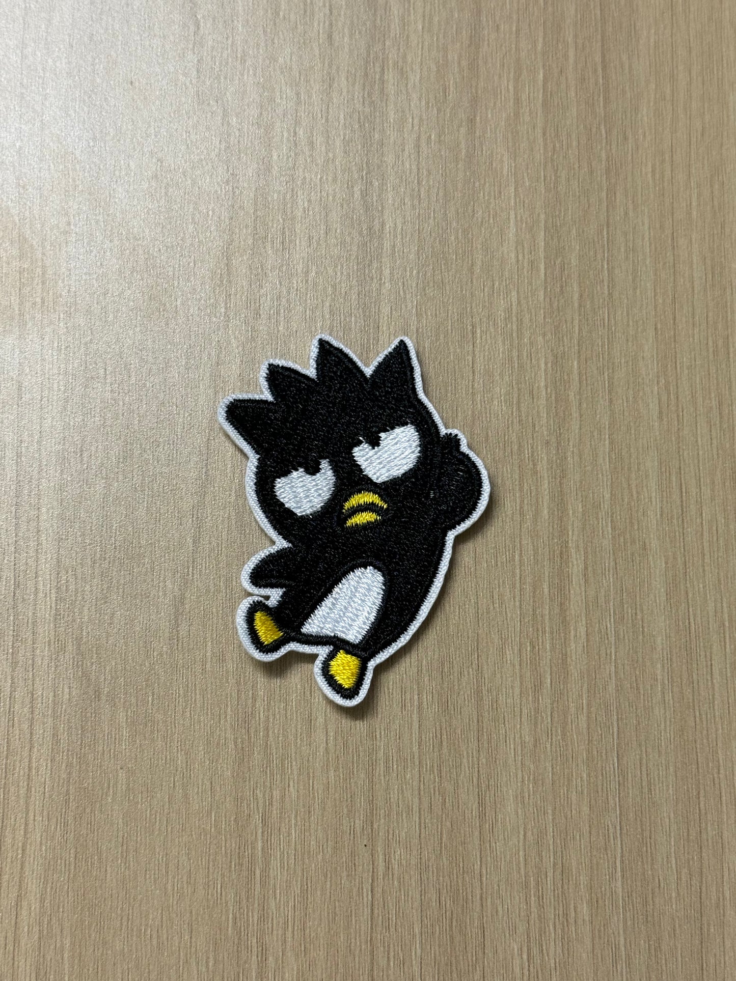 Black Punk Penguin Cartoon Iron On Patch (2")