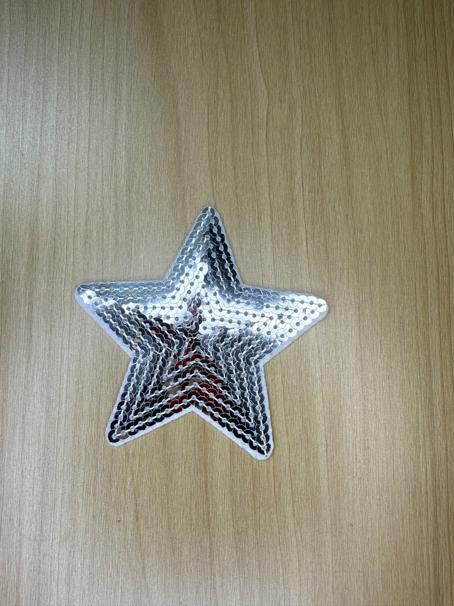 2” Sequins Star Iron on Patch Silver