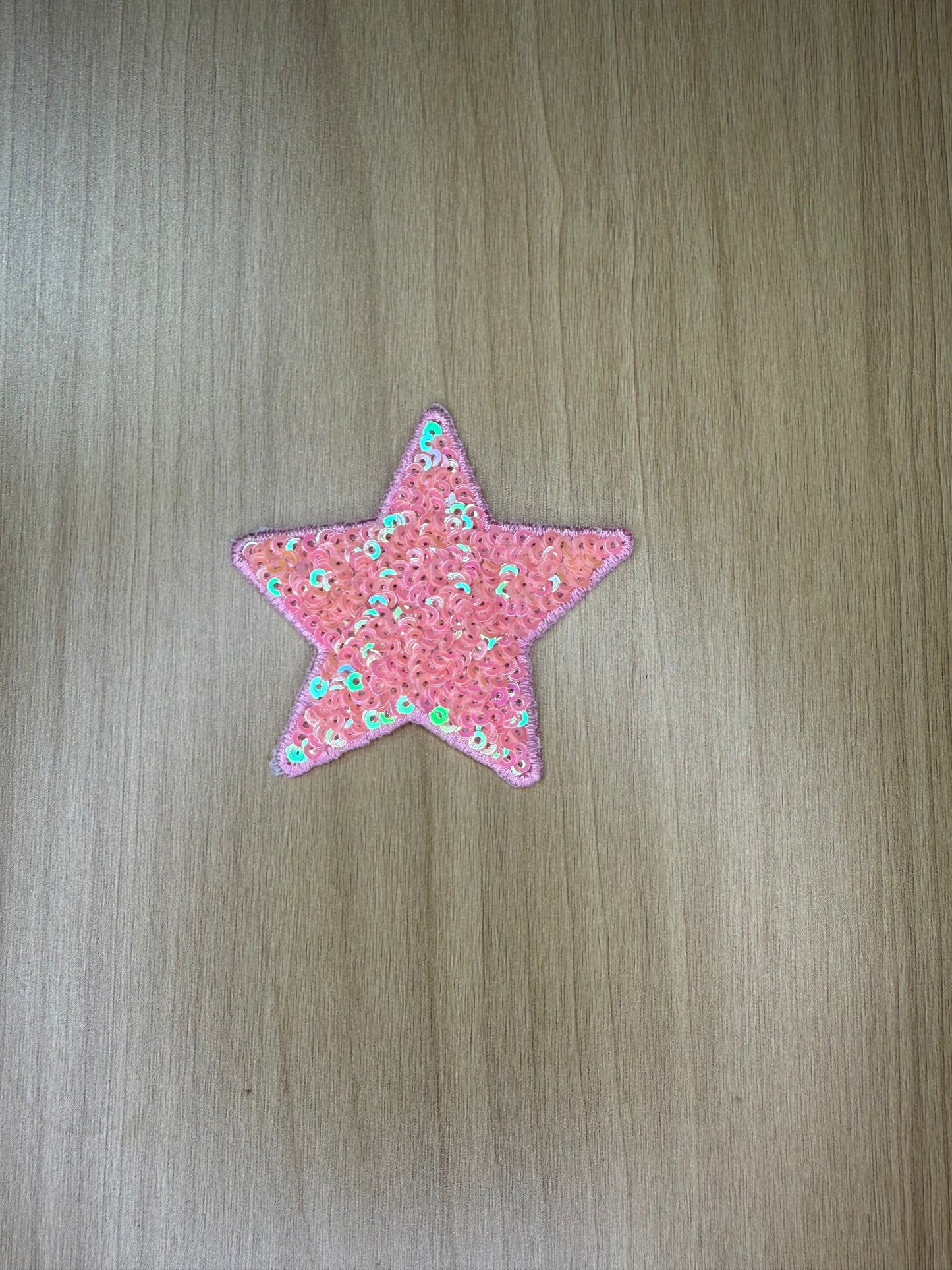 2” Sequins Star Iron on Patch Pink