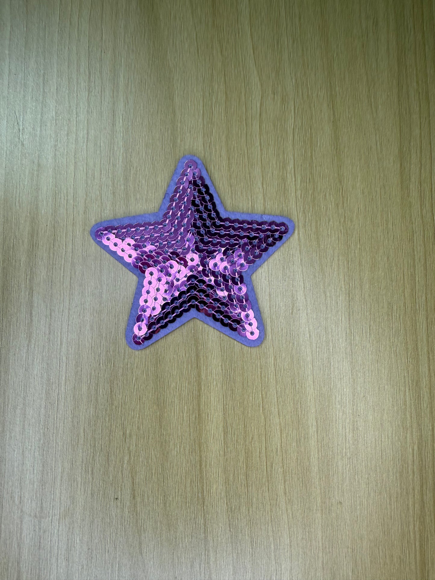 2” Sequins Star Iron on Patch Light Purple