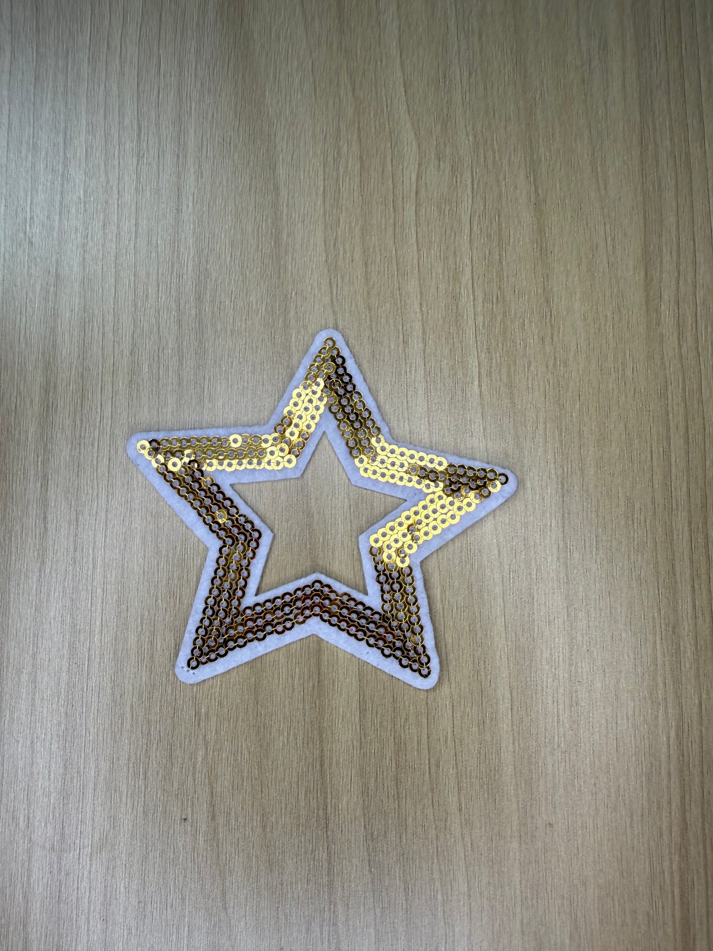 3” Sequins Star Iron on Patch Gold