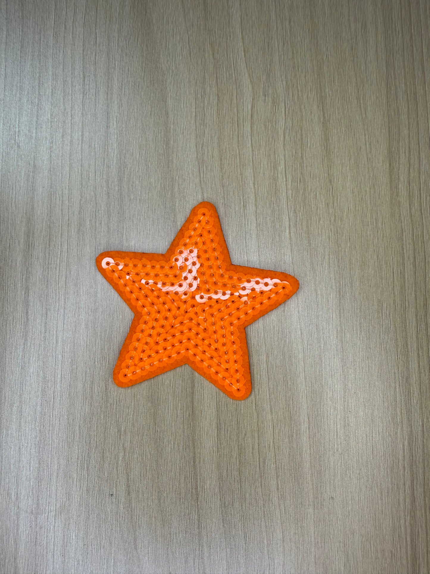 2” Sequins Star Iron on Patch Orange