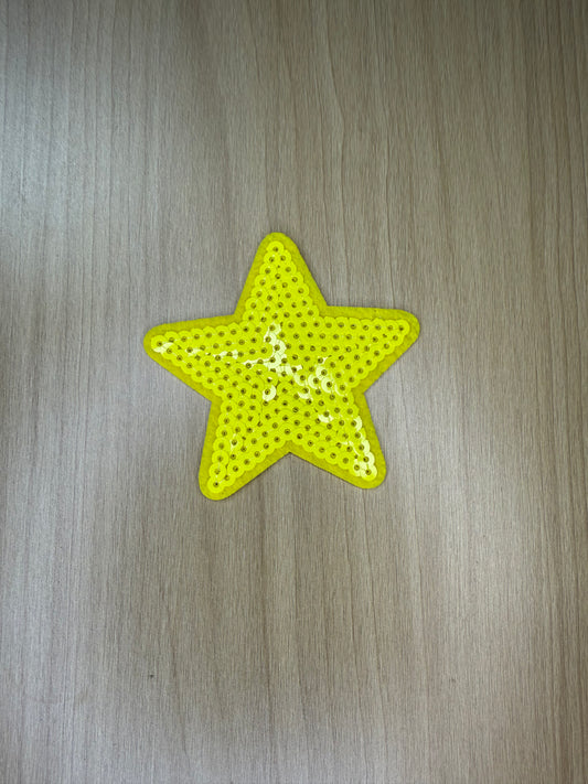 2” Sequins Star Iron on Patch Yellow