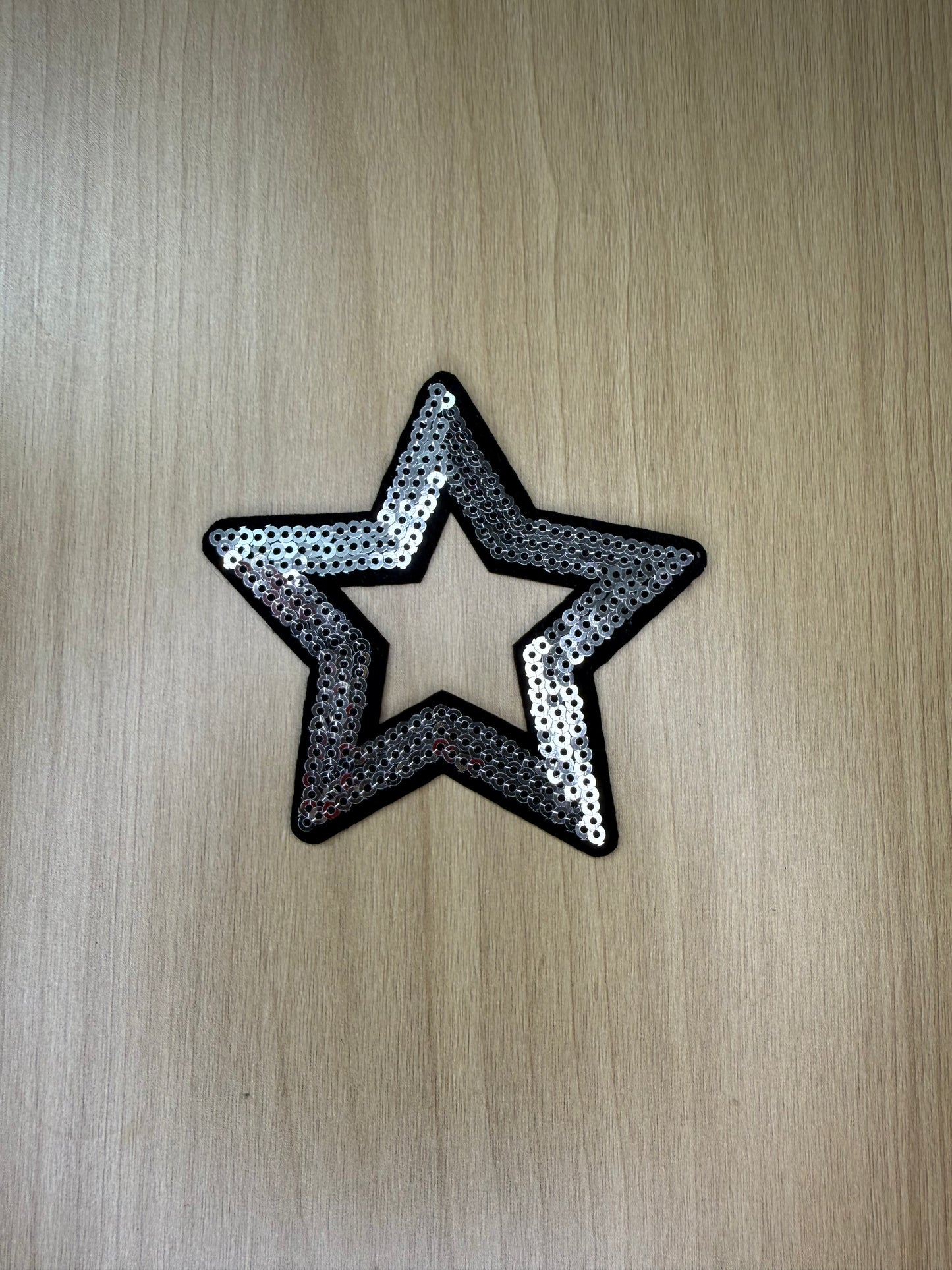 3” Sequins Star Iron on Patch Black