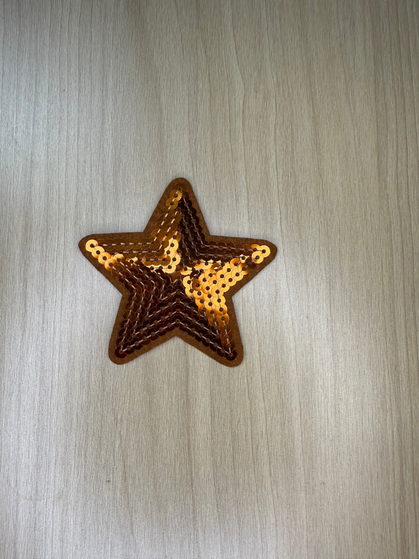 2” Sequins Star Iron on Patch Brown