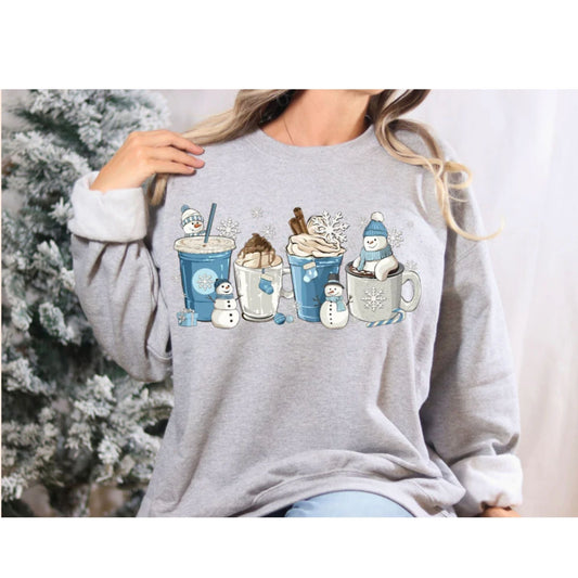 Merry & Bright Glitter Tee Crewneck Hoodie