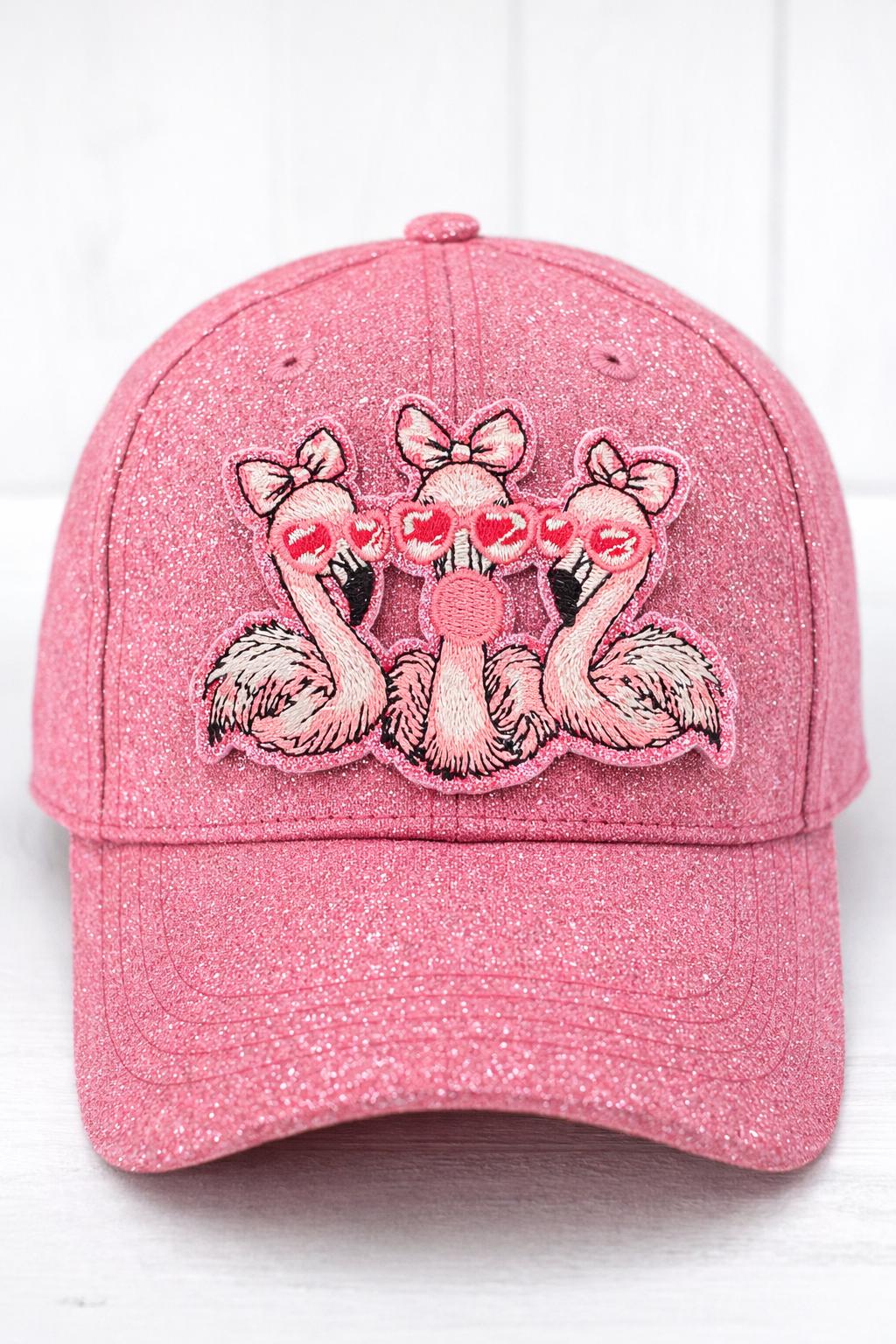Pink Flamingo Trio Patch | Glitter Embroidered Applique | Iron On for Jackets, Bags