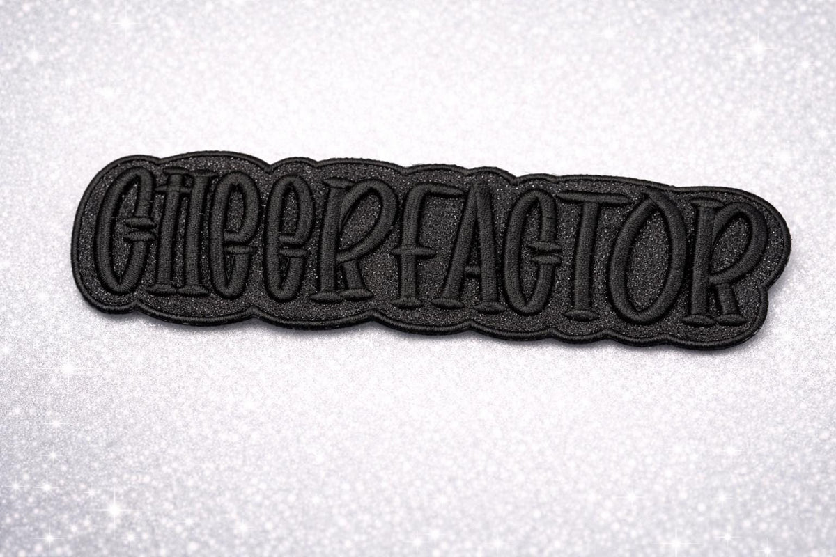 Custom 3D Puff Embroidered Glitter Patch | Iron On Word Patch for Hats, Jackets, Backpacks