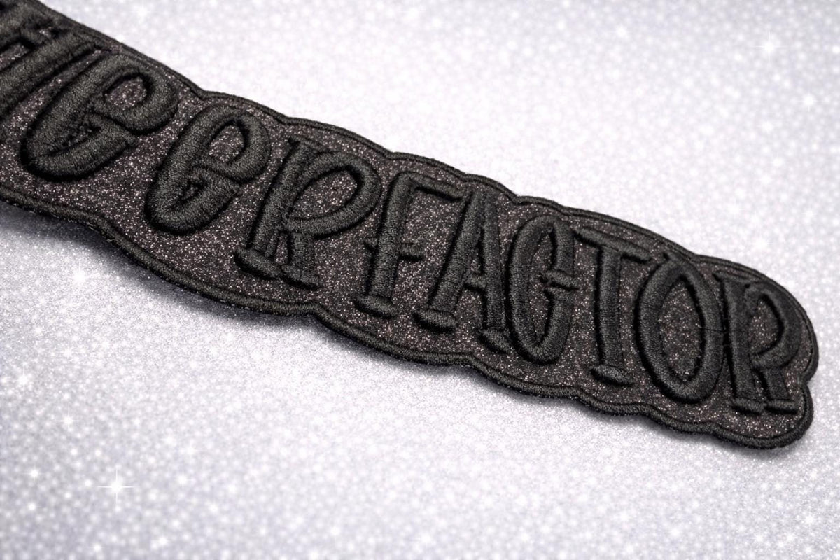 Custom 3D Puff Embroidered Glitter Patch | Iron On Word Patch for Hats, Jackets, Backpacks
