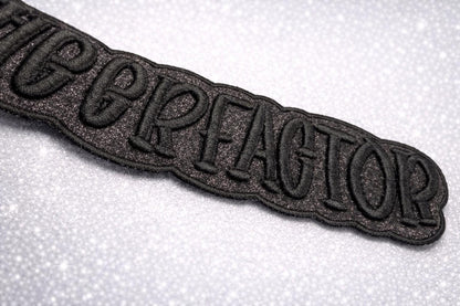 Custom 3D Puff Embroidered Glitter Patch | Iron On Word Patch for Hats, Jackets, Backpacks
