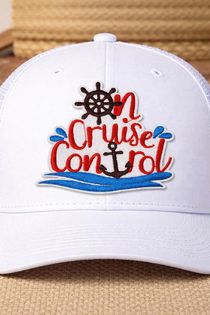 Nautical Cruise Control Patch | Embroidered Ship Wheel Anchor Boat Life (Iron On)