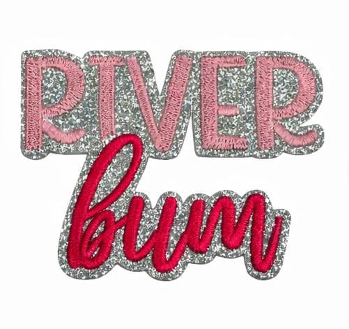 Embroidered Lake Bum Patch | Leopard Print, Glitter Accents, Iron-On Summer Style