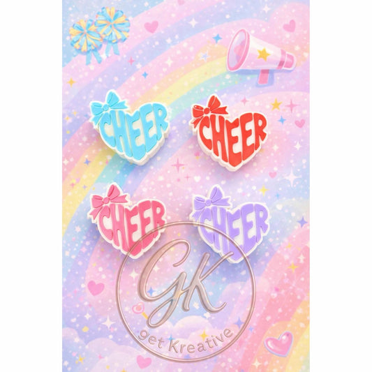 Heart Cheer Straw Topper for Stanley Tumblers | 3D Printed Bow Charm Accessory