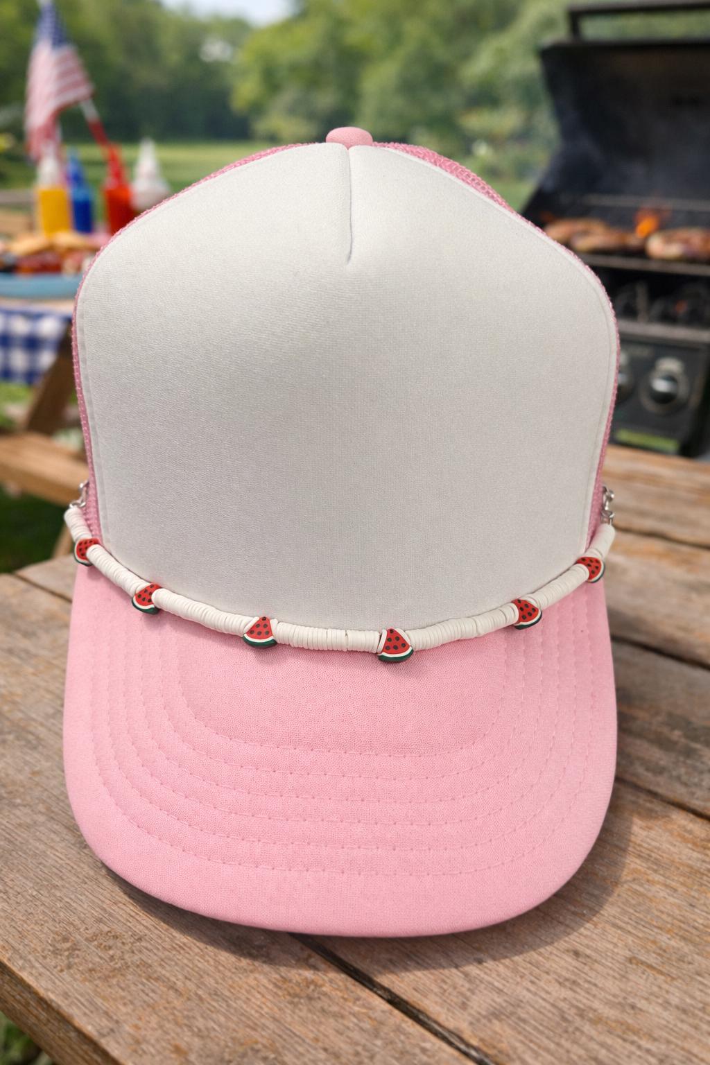 Watermelon Beaded Hat Chain | Summer Trucker Cap Accessory