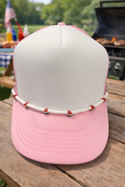 Watermelon Beaded Hat Chain | Summer Trucker Cap Accessory