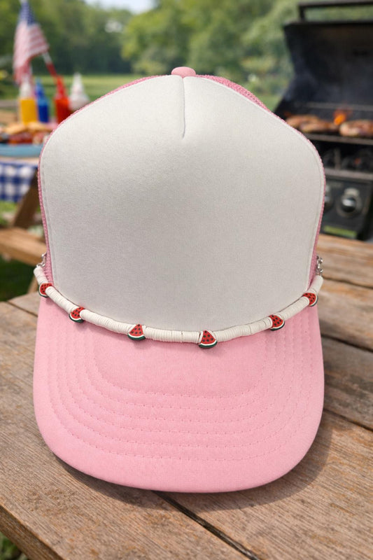 Watermelon Beaded Hat Chain | Summer Trucker Cap Accessory