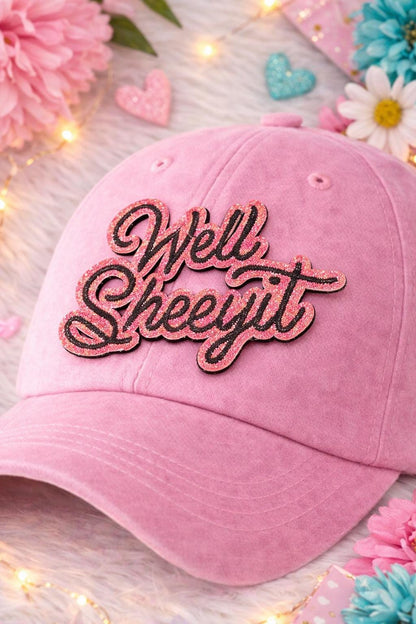 Well Sheeyit Embroidered Patch | Pink Glitter Sarcastic Iron On (3-3.5 Inch)