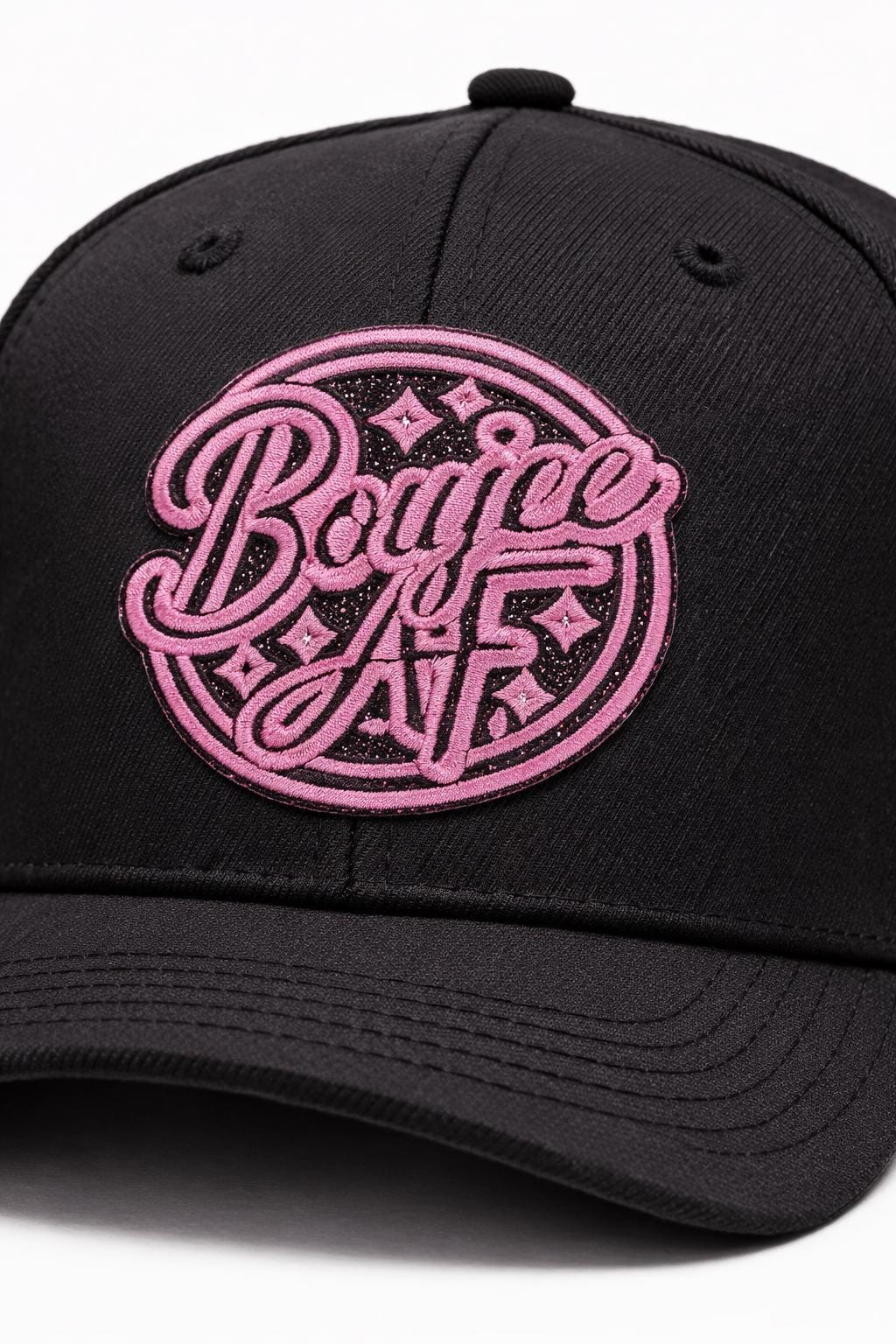 Boujee AF Embroidered Patch  Pink Glitter Iron On Statement Jacket Patch