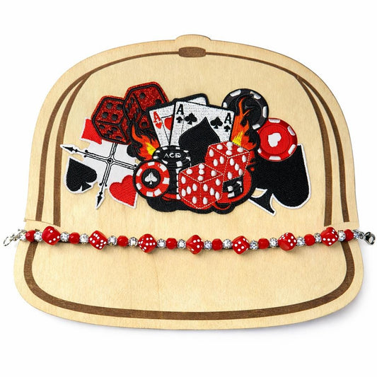 Las Vegas Casino Patch Bundle with Dice Hat Chain, Gambling Theme Embroidery Set