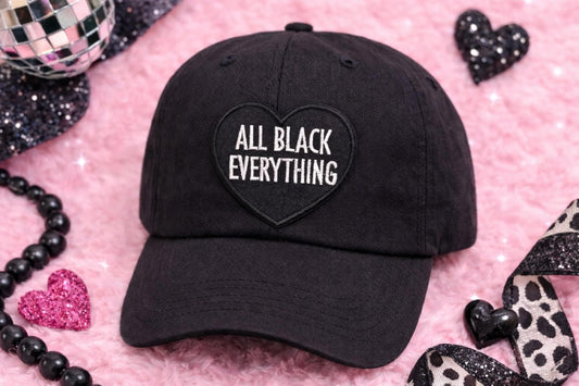 All Black Everything Heart Patch | Goth Embroidered Iron On Accessory