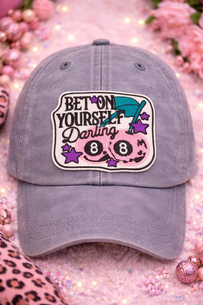 Bet On Yourself Darling Embroidered Patch | Motivational Iron-On Badge for Hats, Jackets, Backpacks