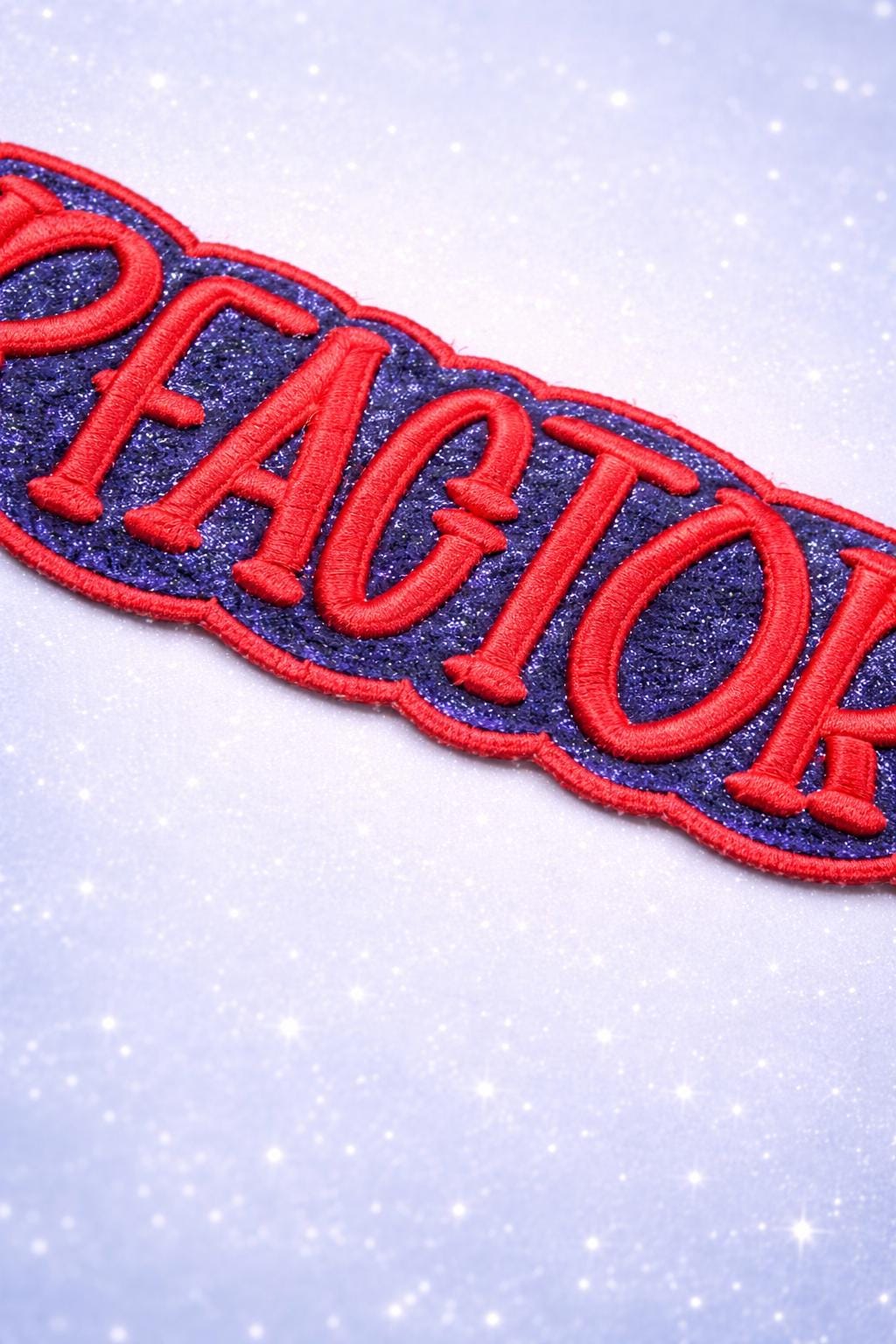 Custom 3D Puff Embroidered Glitter Patch | Iron On Word Patch for Hats, Jackets, Backpacks