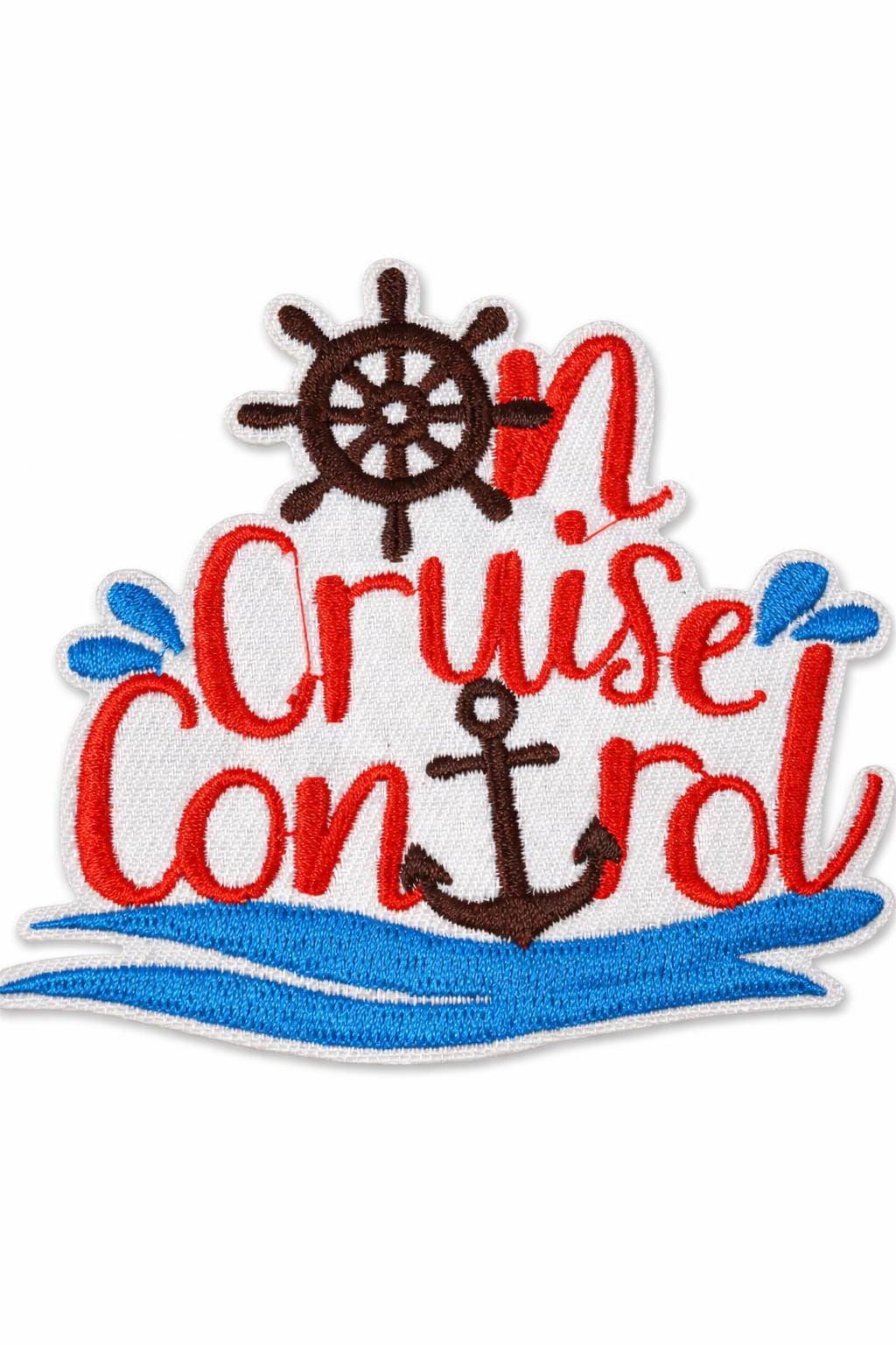Nautical Cruise Control Patch | Embroidered Ship Wheel Anchor Boat Life (Iron On)