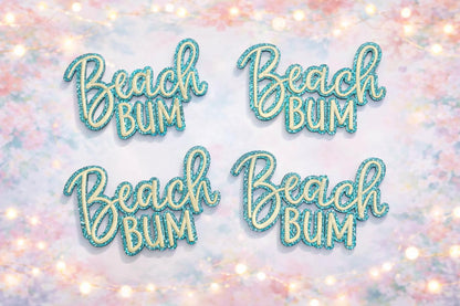 Beach Bum Glitter Patch, Embroidered Iron-On, Summer Vacation Accessory