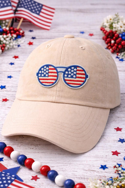 USA Sunglasses Patch, Patriotic Embroidered Hat Patch, Fourth of July Summer Accessory