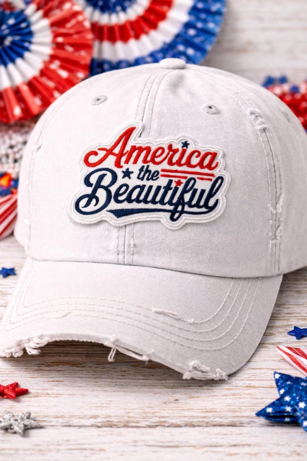 Embroidered America Patch, Patriotic Iron-On USA Flag Bow (3 Inch)