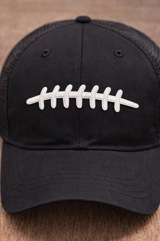 Embroidered Football Lace Patch | Iron On Hat Bar Applique
