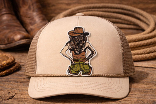Embroidered Cowgirl Back Patch: Western Boho Hat Accessory