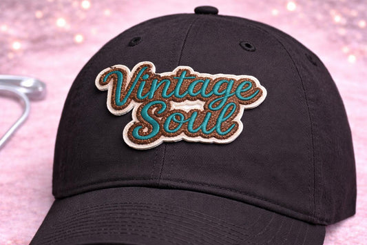 Embroidered Vintage Soul Patch, Western Hat Applique, Turquoise Brown Design
