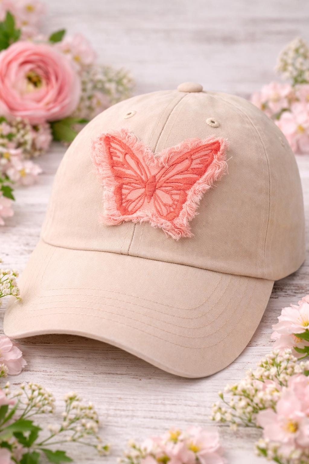 Embroidered Butterfly Patch, Frayed Edge Boho Hat Patch, Iron-On DIY Accessory