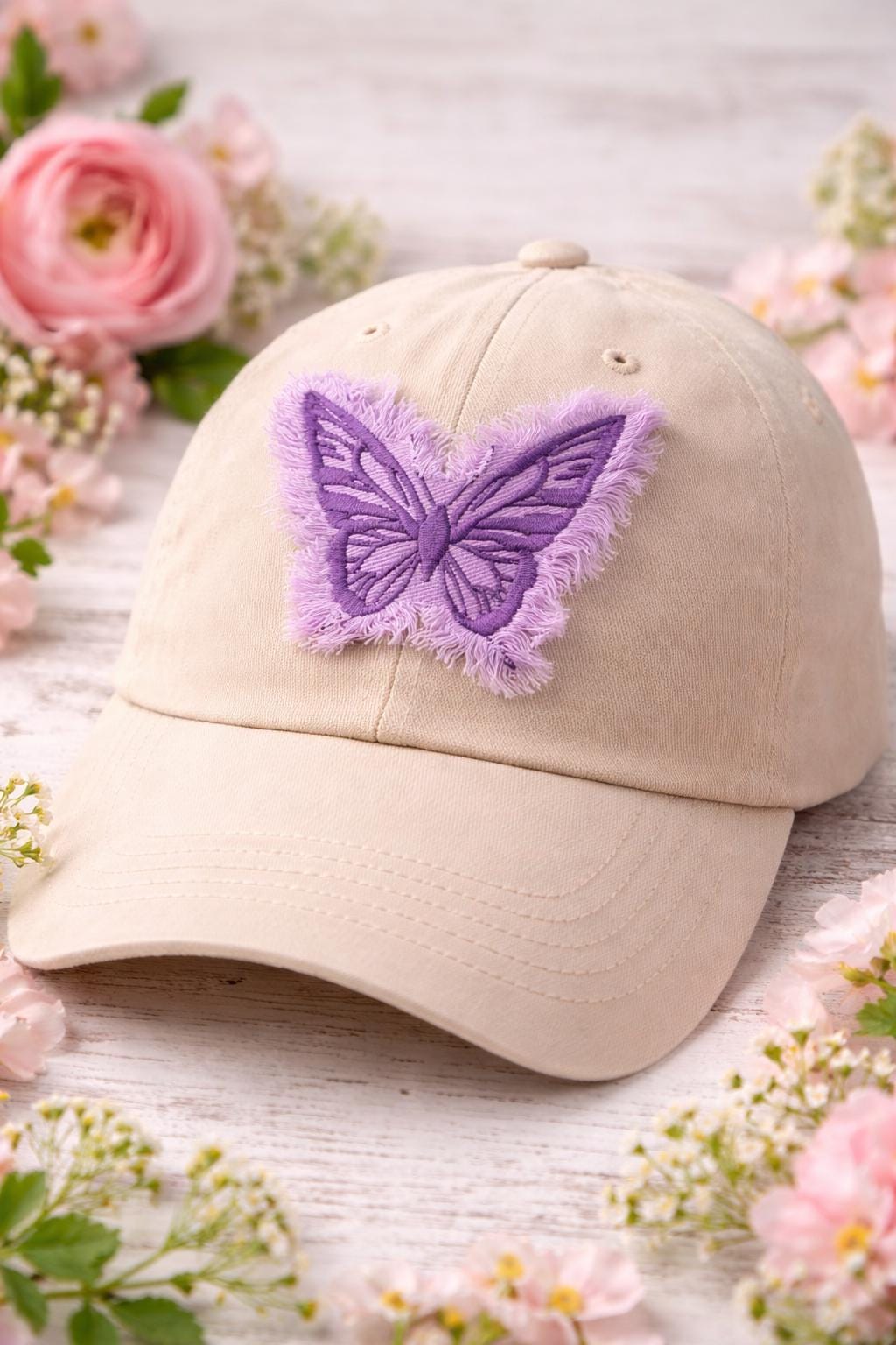 Embroidered Butterfly Patch, Frayed Edge Boho Hat Patch, Iron-On DIY Accessory