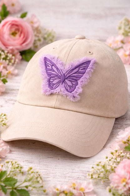 Embroidered Butterfly Patch, Frayed Edge Boho Hat Patch, Iron-On DIY Accessory