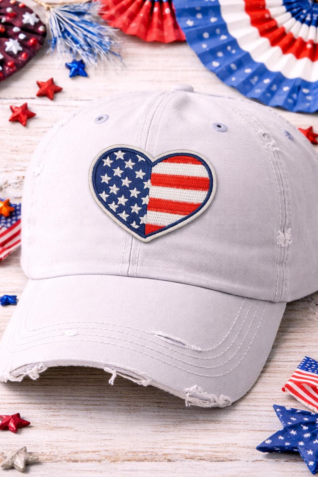Patriotic Heart Patch, American Flag Embroidery, Iron On Application