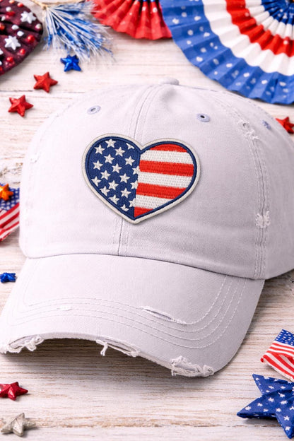 Patriotic Heart Patch, American Flag Embroidery, Iron On Application