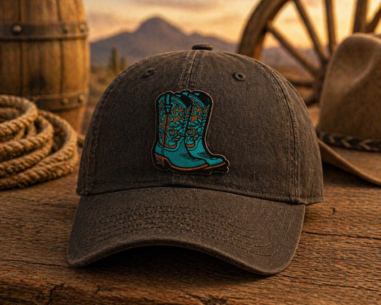Embroidered Cowboy Boot Patch, Western Iron-On Applique, Rodeo Country Cowgirl Badge