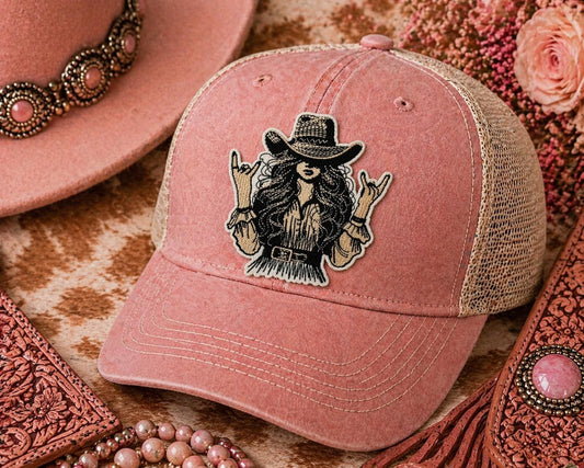 Sassy Cowgirl Embroidered Patch, Western Trucker Hat Applique, Country Girl Badge (3 Inch)