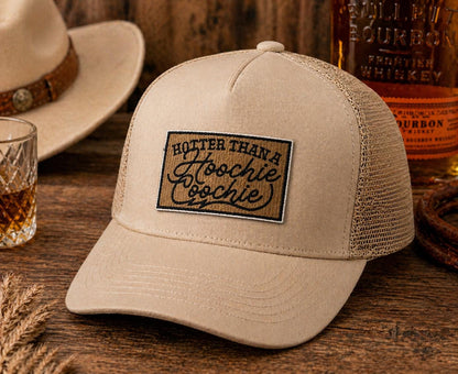 Hotter Than Hoochie Coochie Embroidered Patch, Western Sassy Trucker Accessory (2.5 inches)