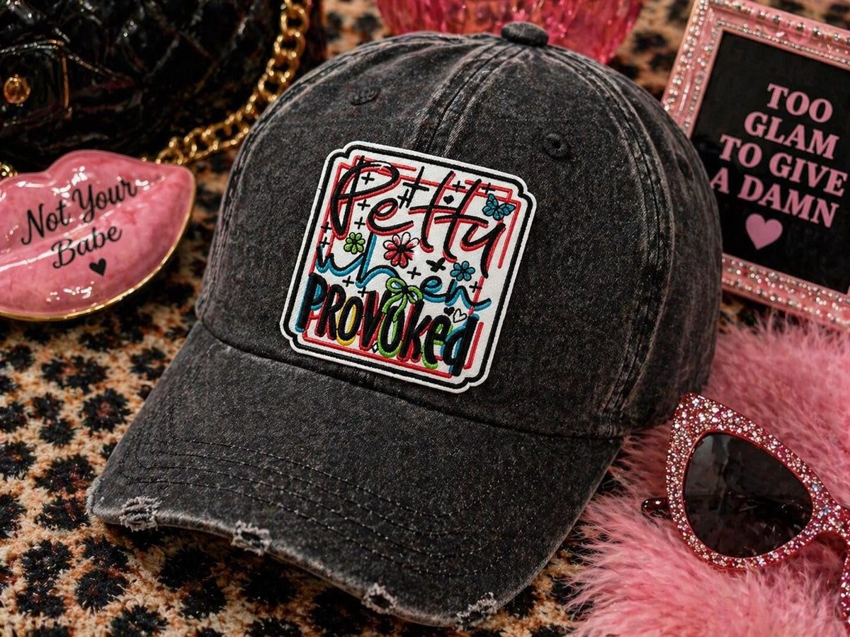 Petty When Provoked Embroidered Patch, Sassy Attitude Iron-On Applique (3 Inch)