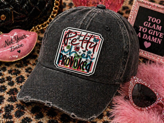 Petty When Provoked Embroidered Patch, Sassy Attitude Iron-On Applique (3 Inch)