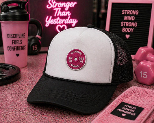 Embroidered Barbell Patch, Weightlifting Iron-On Fitness Hat Patch